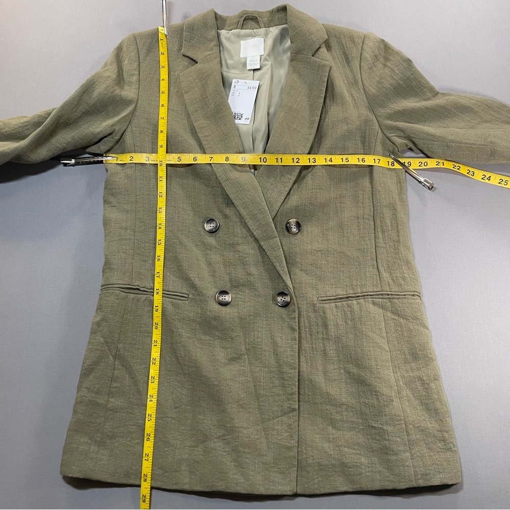 NWT H&M Lightweight Double Breasted Single Button Blazer Jacket - Womens Small - Picture 14 of 15
